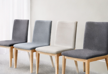 soft circular meeting room with empty chairs arranged in supportive circle, natural lighting, calm neutral tones, structured environment
